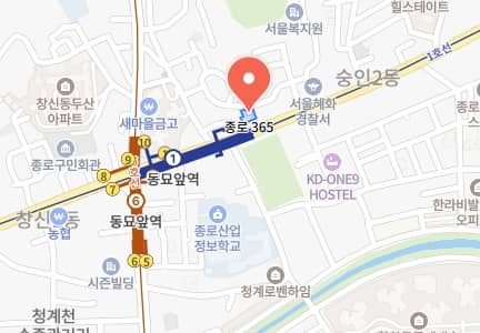 종로 어반더힐 오피스텔 지도