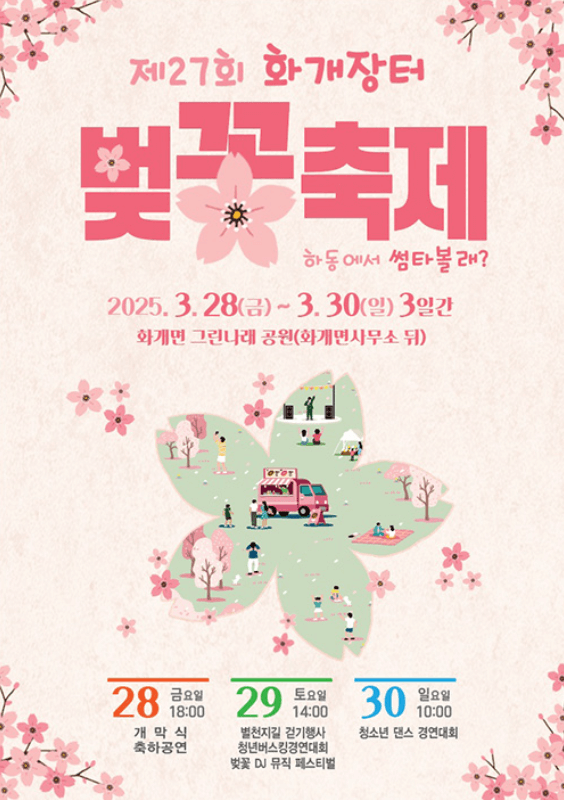 하동 화개장터 벚꽃축제 정보 2025 및 실시간 개화