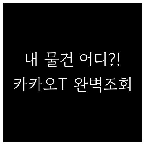 카카오 T 유실물 대처 프로세스와 카..