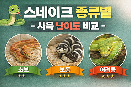스네이크 종류별 사육 난이도 비교