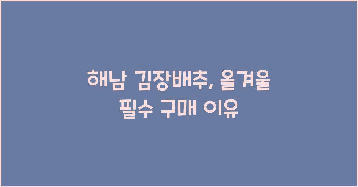 해남 김장배추