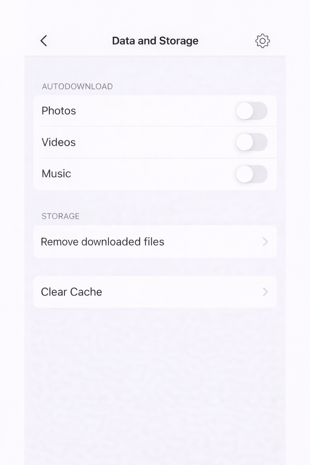 카카오톡 설정 데이터 및 저장공간 메뉴에서 캐시 삭제를 실행하는 화면 설명 이미지