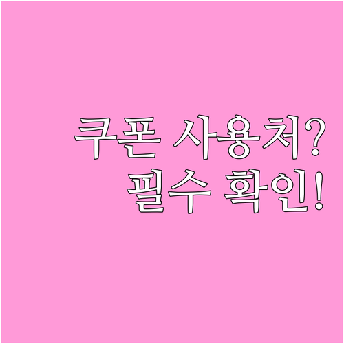 소비쿠폰 2차 사용처 확인법과 제한 ..