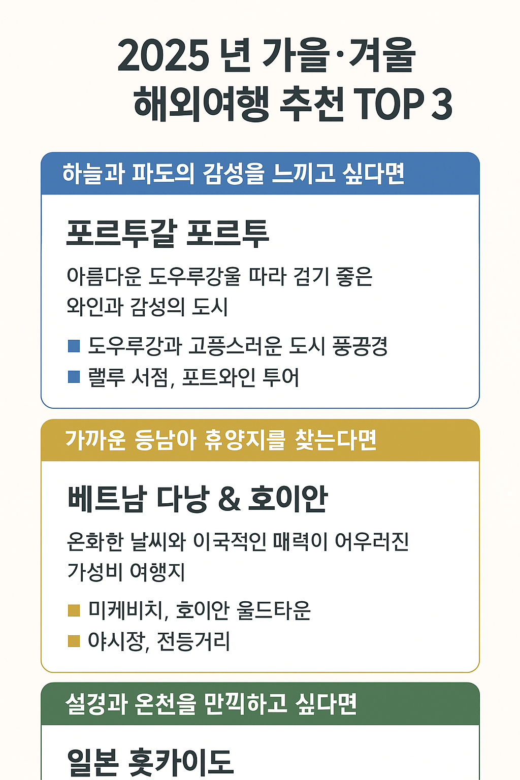 후회 없이 떠나자! 국내만 고집하면 손해 보는 이유