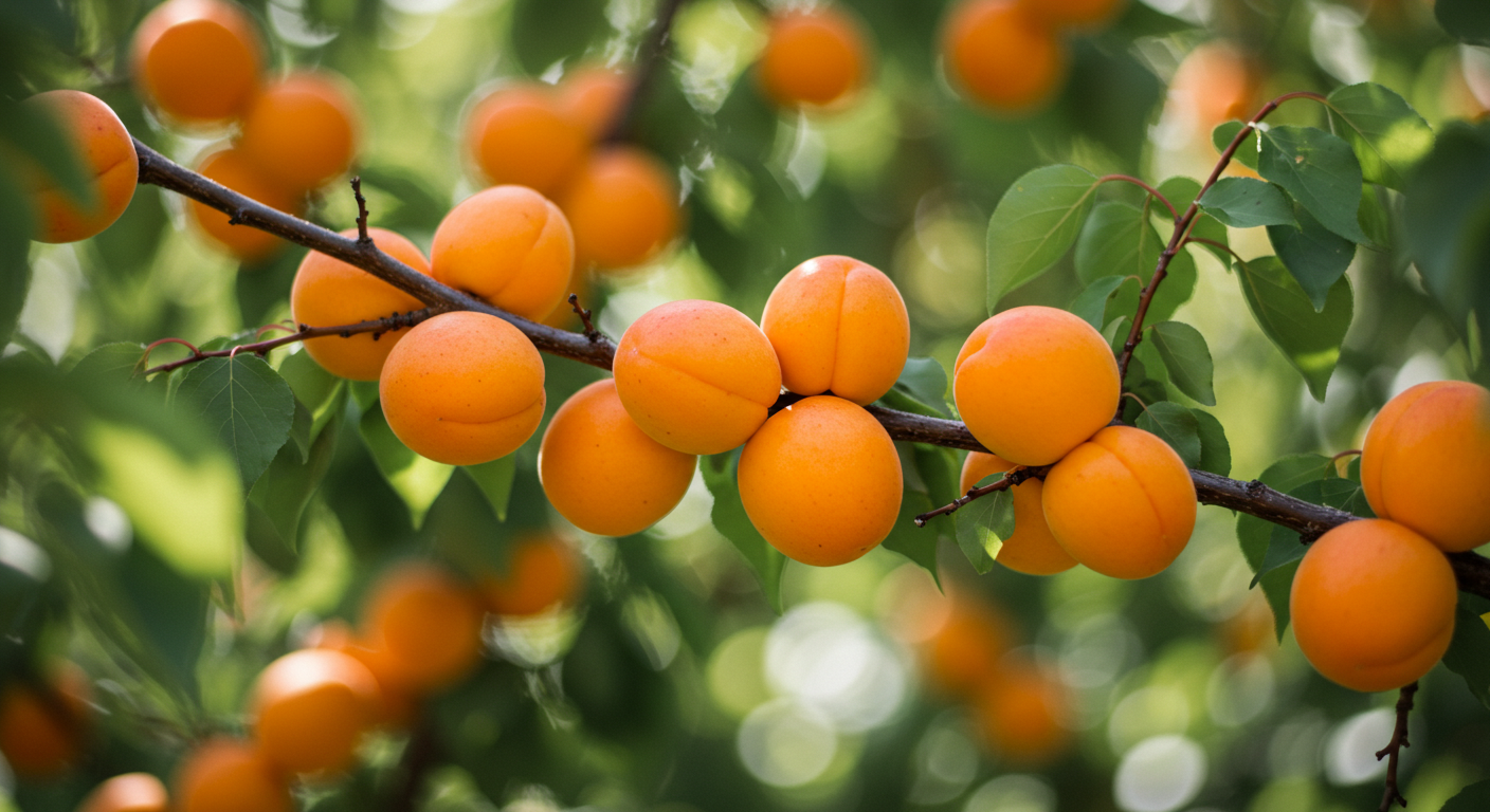 가지에 달려있는 살구