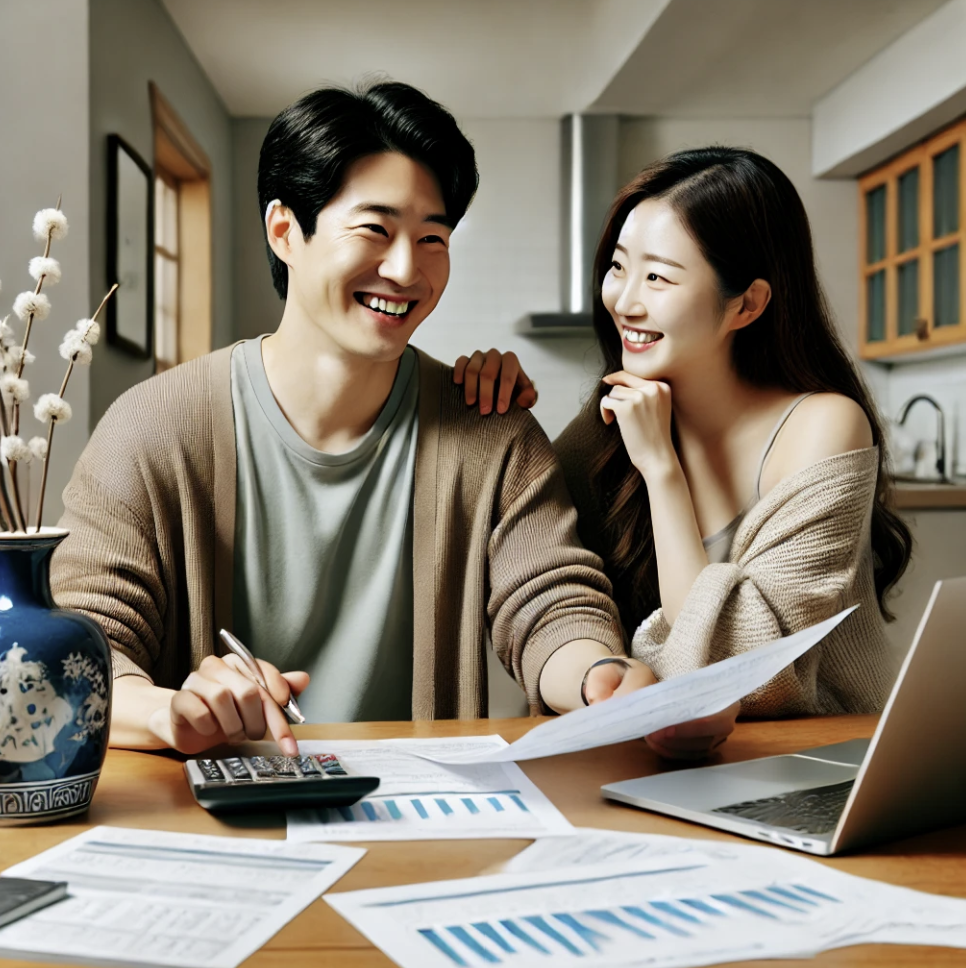 재정 계획을 논의하며 미래를 설계하는 장면