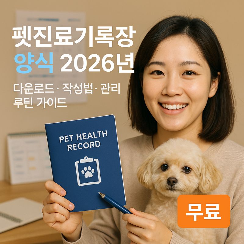 펫진료기록장 양식 2026년 | 다운로드·작성법·관리 루틴 가이드