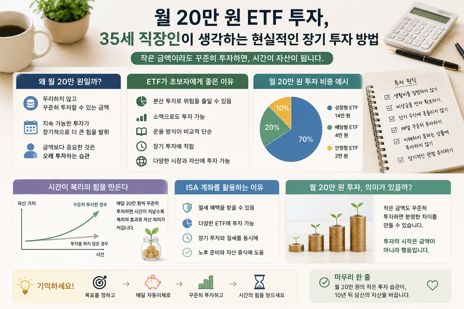 월 20만 원 ETF 투자, 35세 직장인이 생각하는 현실적인 장기 투자 방법