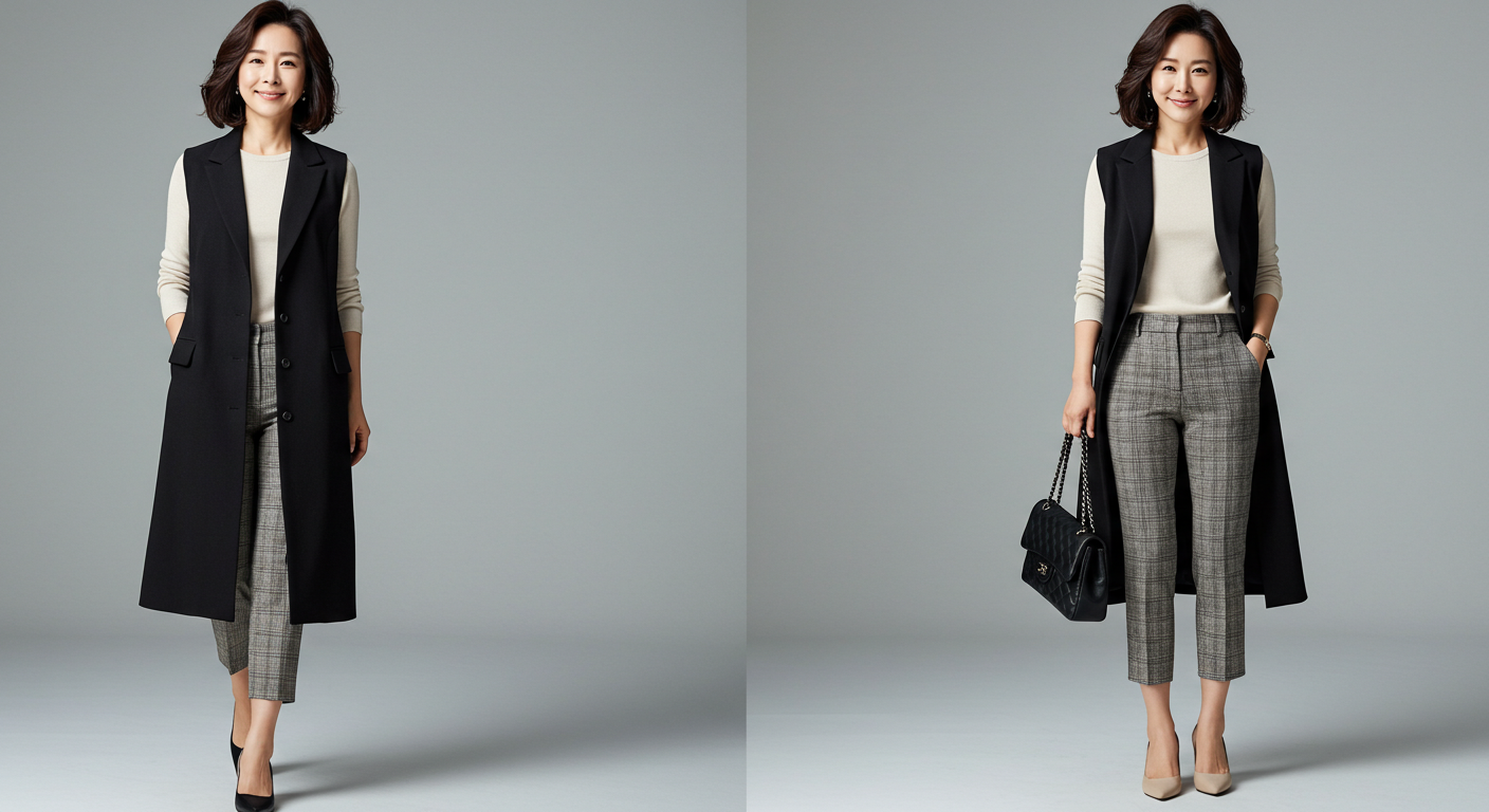 중년 여성 데일리룩