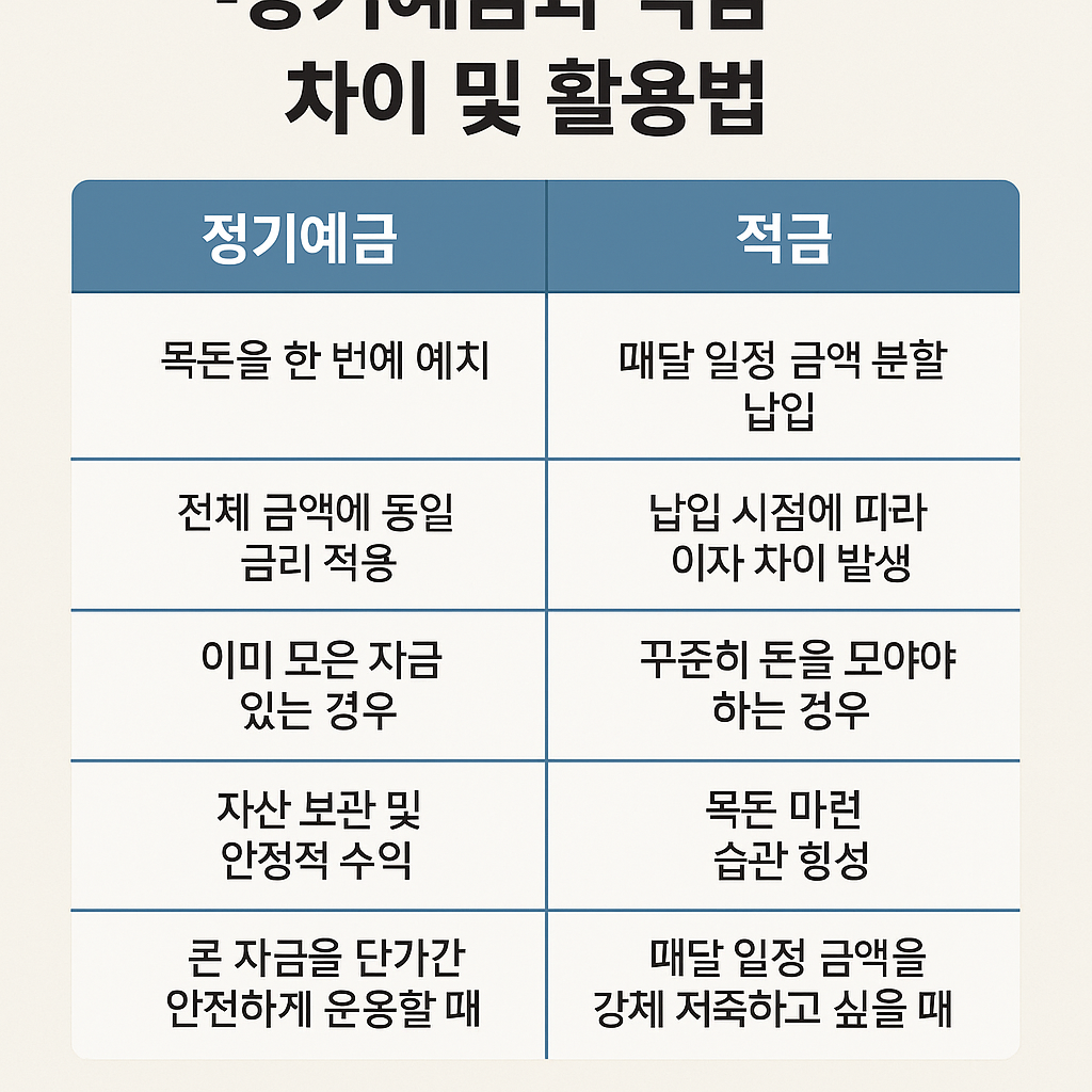 정기예금과 적금 차이 및 활용법