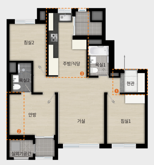 래미안-라그란데-59A타입-평면도