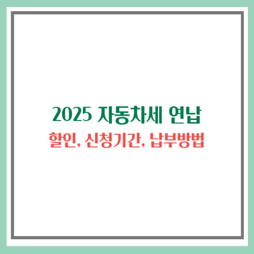 2025 자동차세 연납