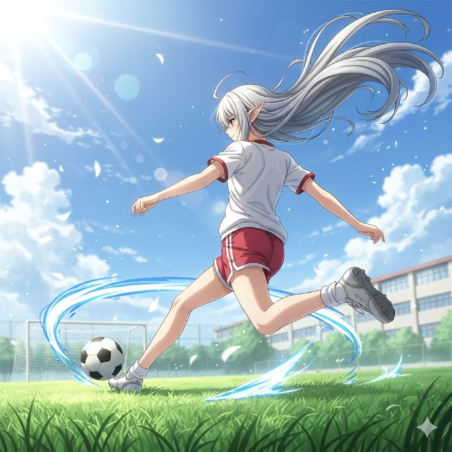 축구하는 엘프 학생