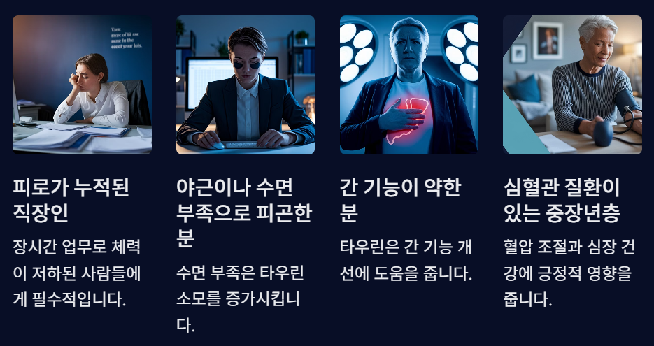 타우린 섭취가 필요한 사람유형