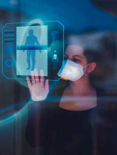 AI 기술로 환자의 차트를 보고 있는 모습