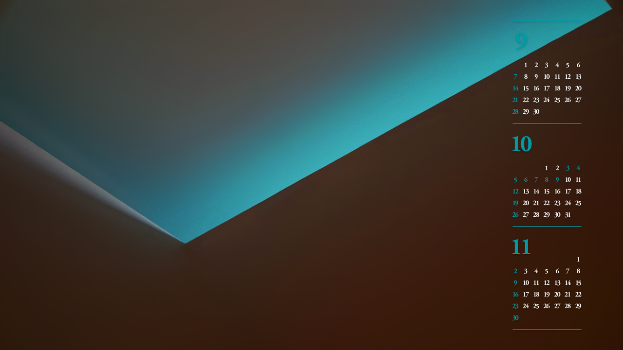 04 청록색과 갈색 B - 2025년10월 노트북배경화면