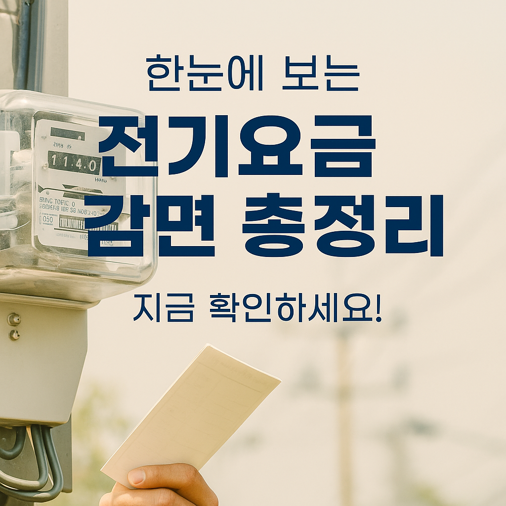 [1편] 2025년 전기요금 감면 총정리! 신청부터 혜택까지 확실하게!