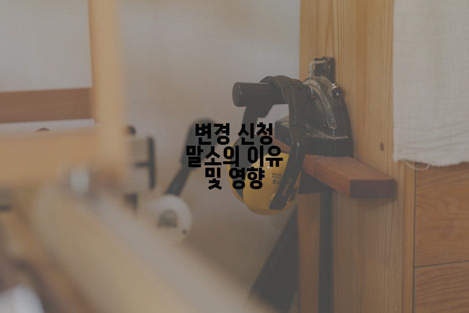 변경 신청 말소의 이유 및 영향