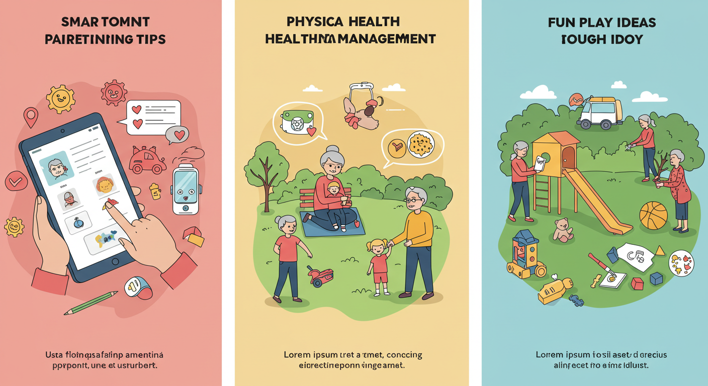 손주 돌보기 그림 사진