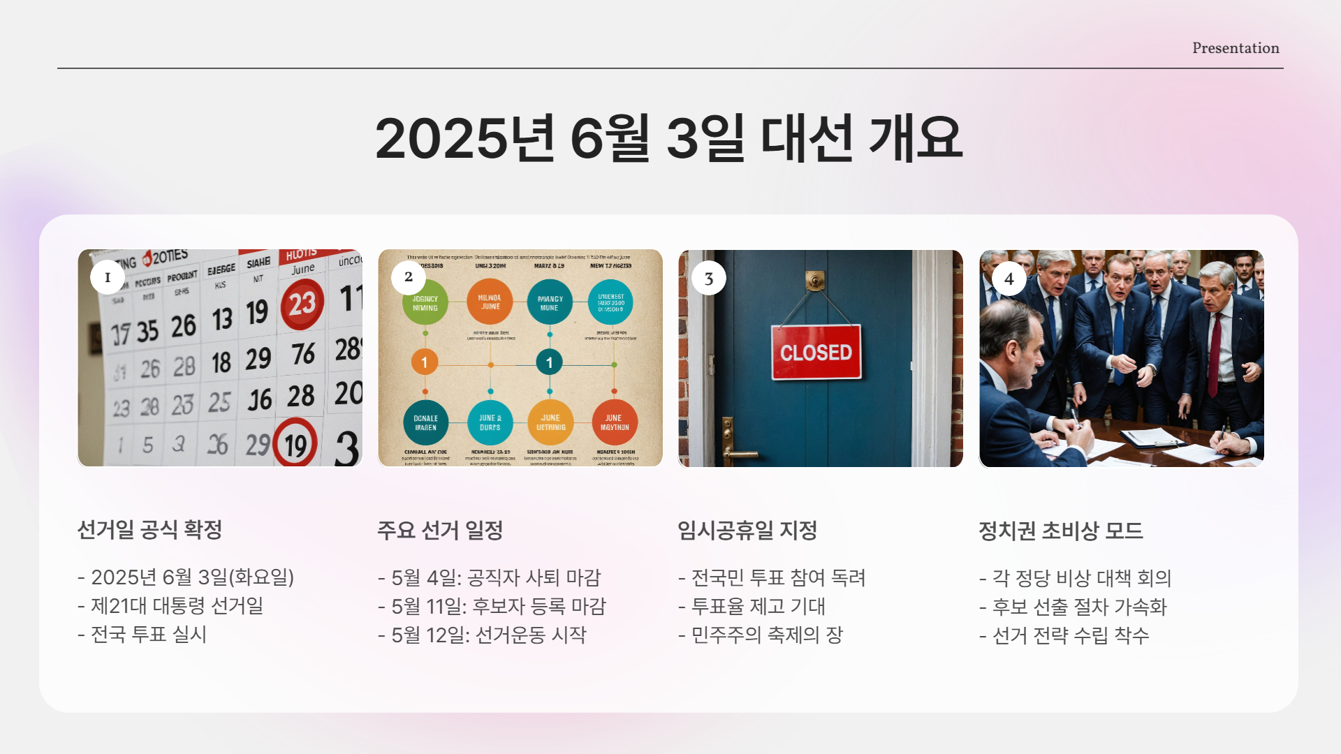 윤석열 탄핵 이후, 조기 대통령 선거 확정!