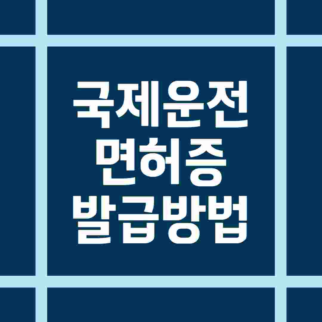 국제운전면허증 발급 방법 인터넷 방문 공항