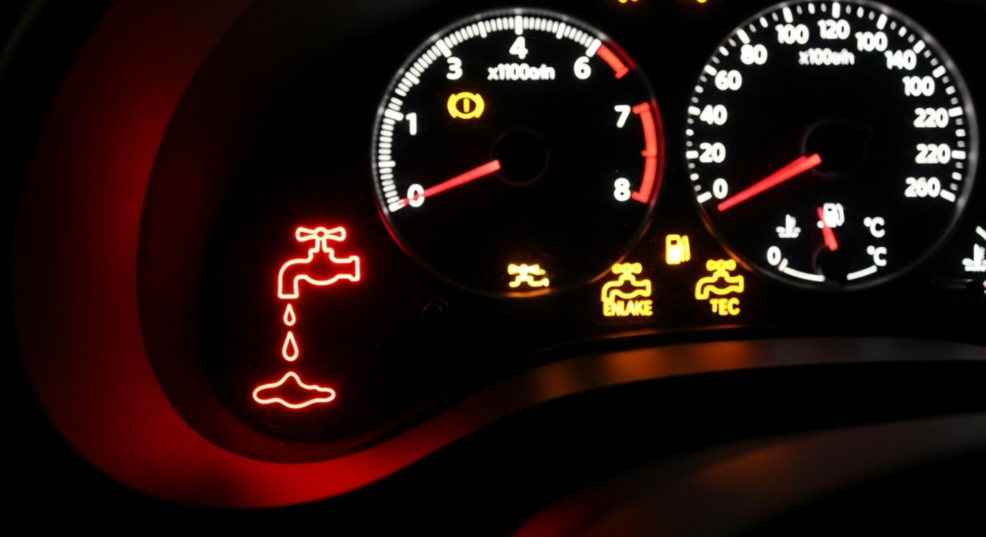 자동차 경고등 수도꼭지