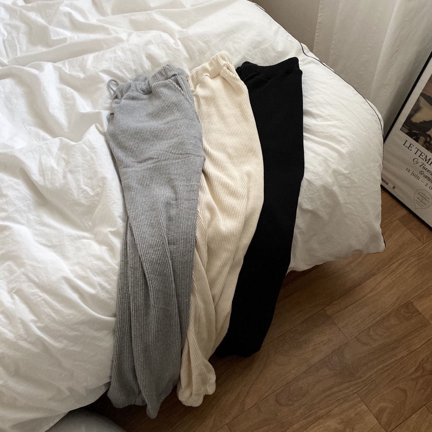 여성 골지 조거팬츠 (그레이 / 크림 / 블랙)