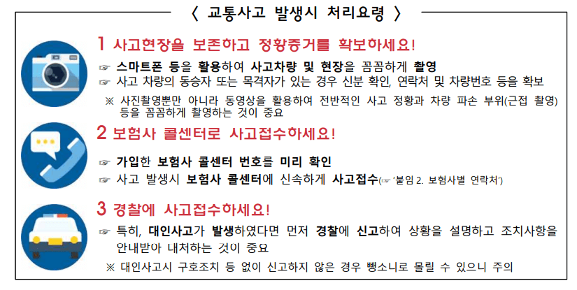 교통사고 발생 시 처리 요령