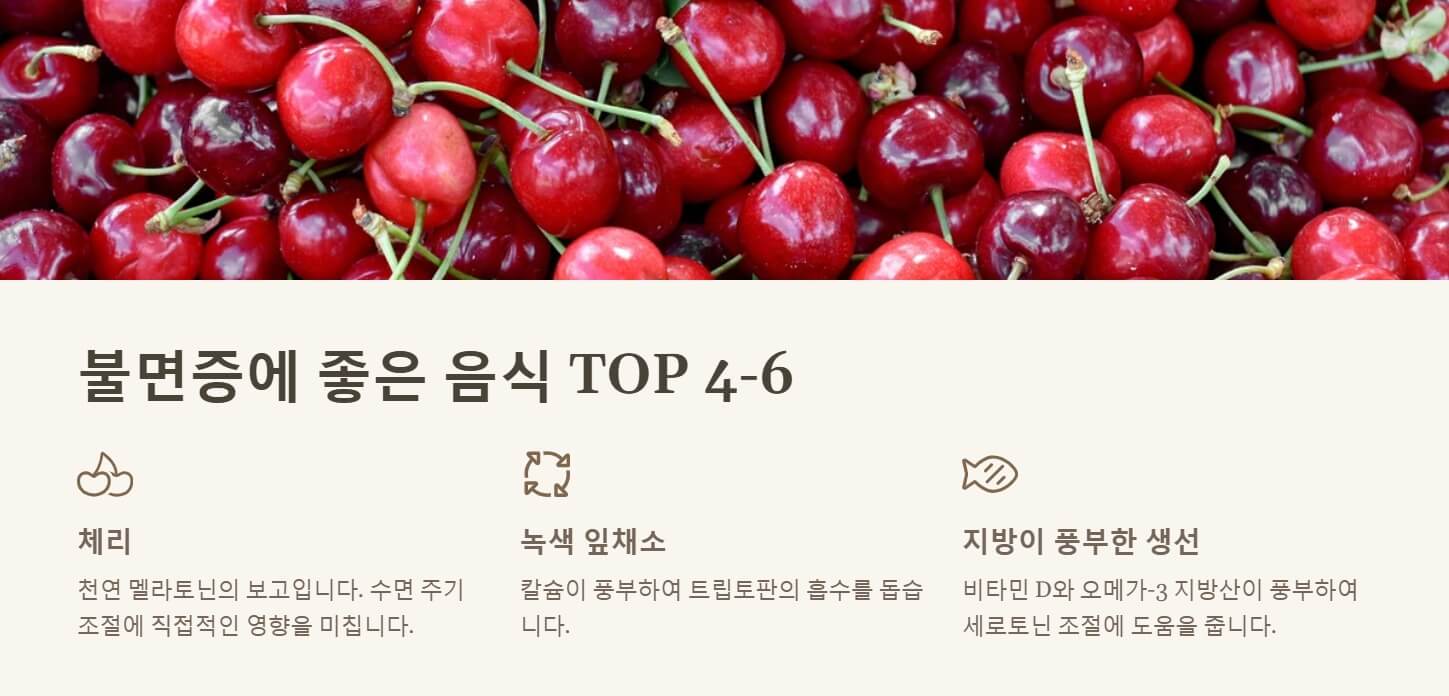 불면증에 좋은 음식