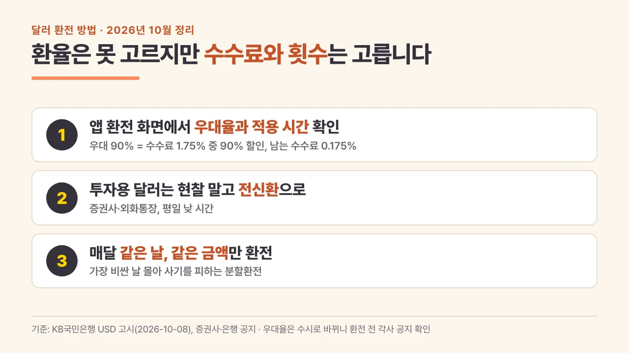 달러 환전 방법 핵심 3가지 정리 카드