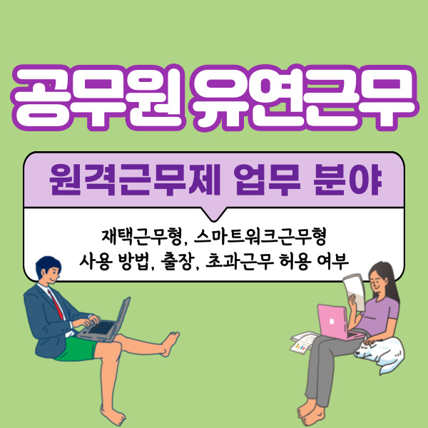 공무원 유연근무, 원격근무제 업무 분야, 사용방법, 초과수당