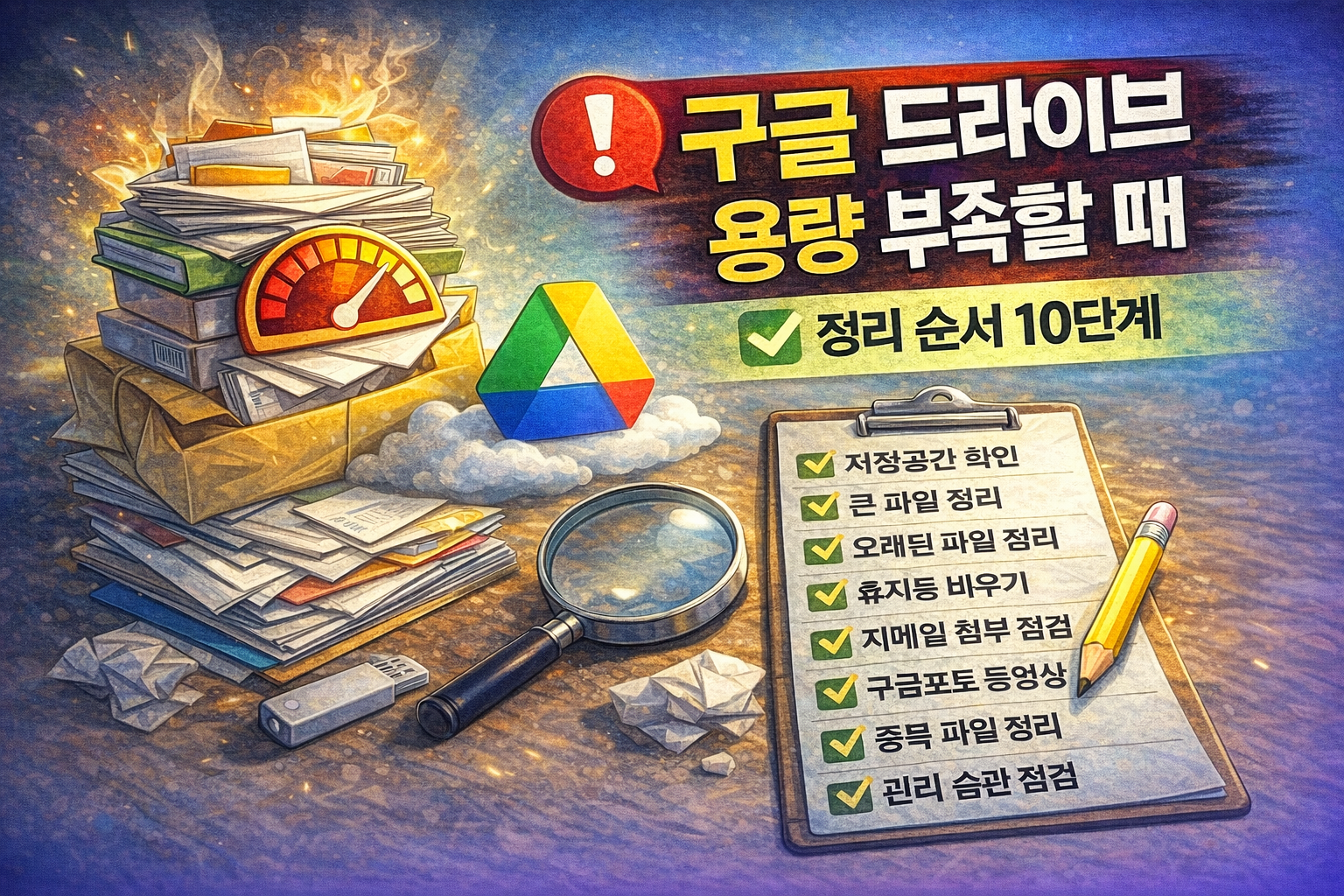 구글 드라이브 용량 부족할때 점검사항