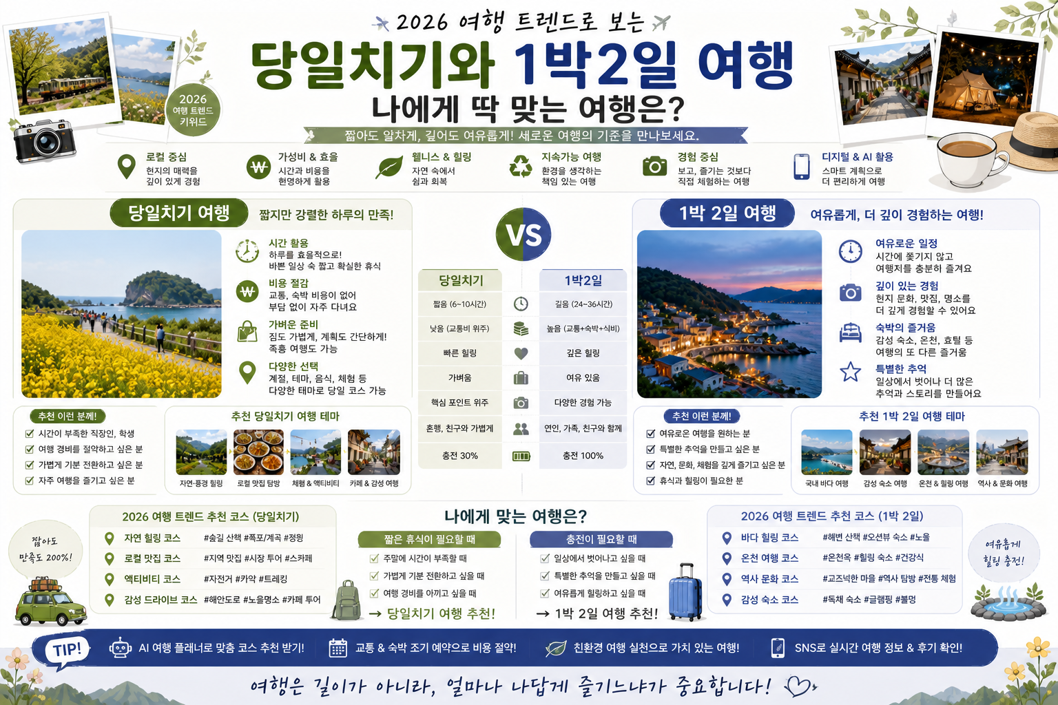 2026 여행 트렌드로 보는 당일치기와 1박2일 여행 관련 사진