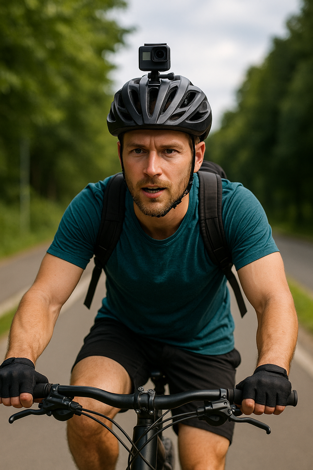 액션캠을 단 바이커