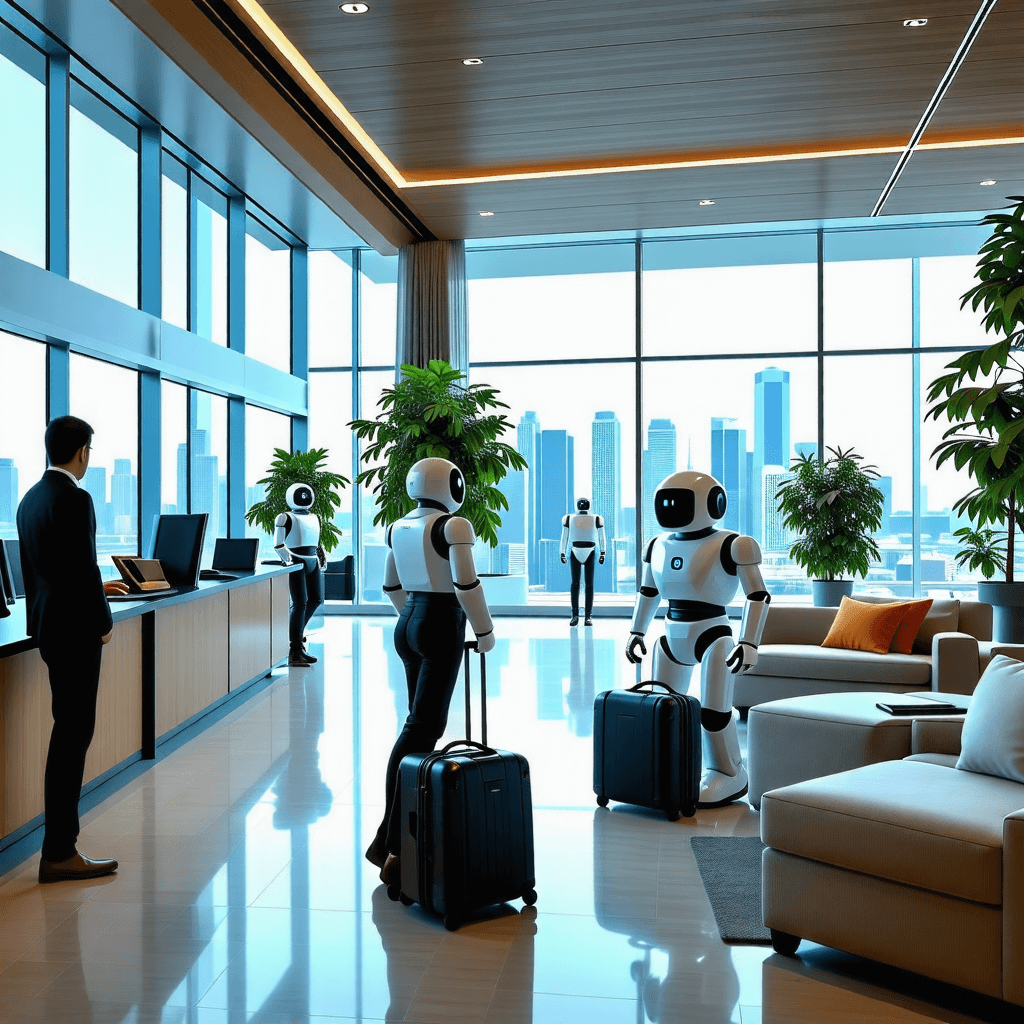 로봇이 운영하는 럭셔리 자동화 호텔