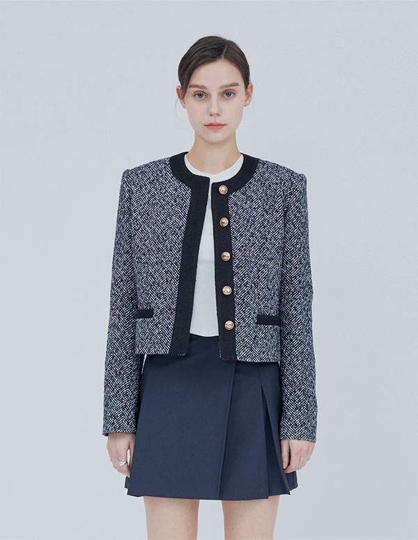 웨딩 임파서블 배윤경 핀블랙 트위드자켓