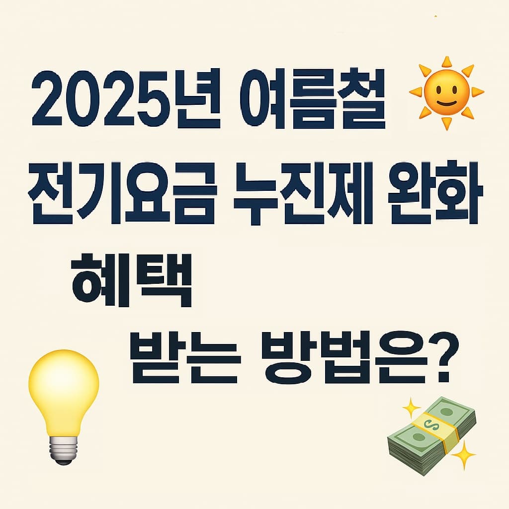 🔥2025년 여름철 전기요금 누진제 완화 총정리: 혜택 받는 방법은?