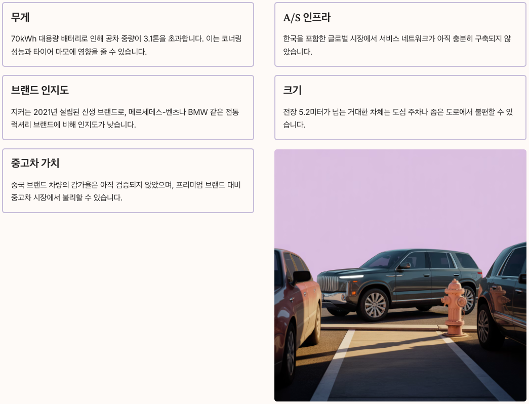 지커 9X 고려해야 할 단점 정리