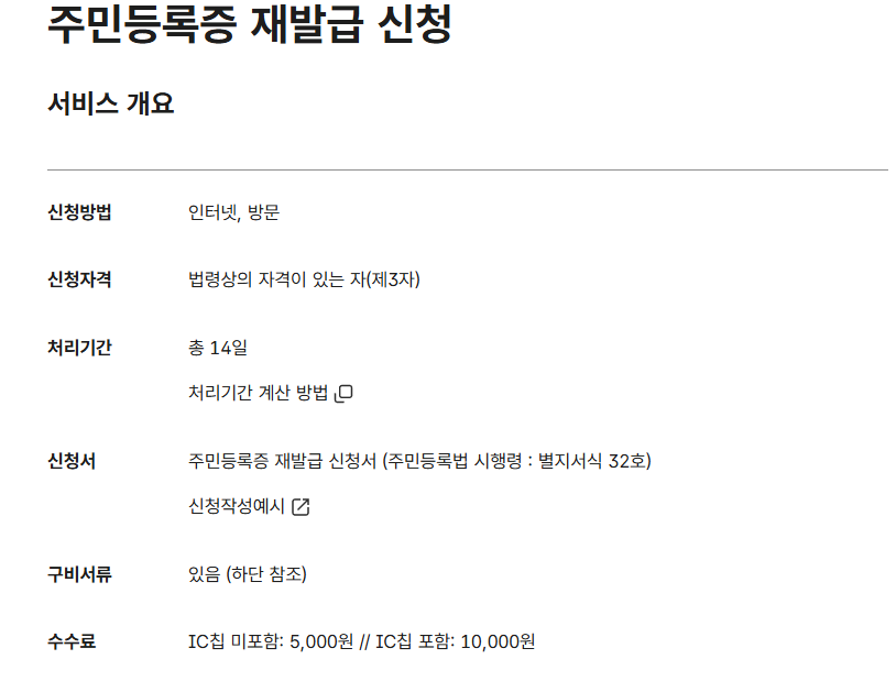 주민등록증 재발급 (온라인/방문)