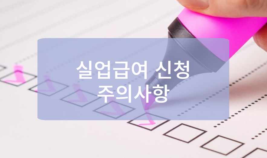 실업급여 신청 시 주의사항