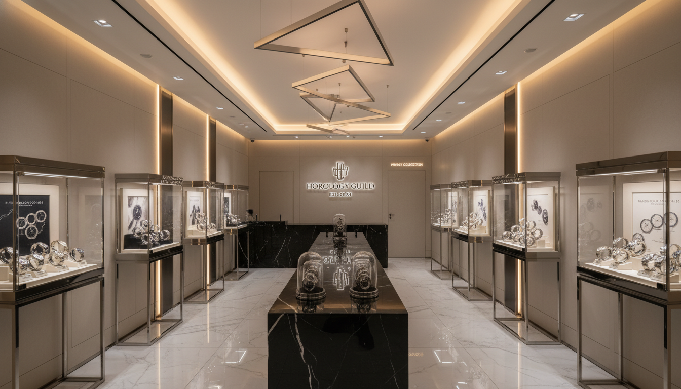 백화점 명품관에 위치한 고급스러운 그랜드 세이코 부티크 매장 전경