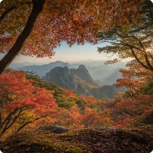 2025년 단풍 절정 시기 &ndash; 강원&middot;경상 단풍 명소 가상 이미지