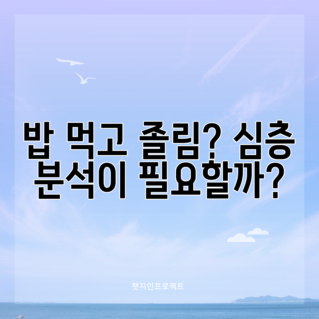 밥 먹고 졸림 심층 분석이 필요할까