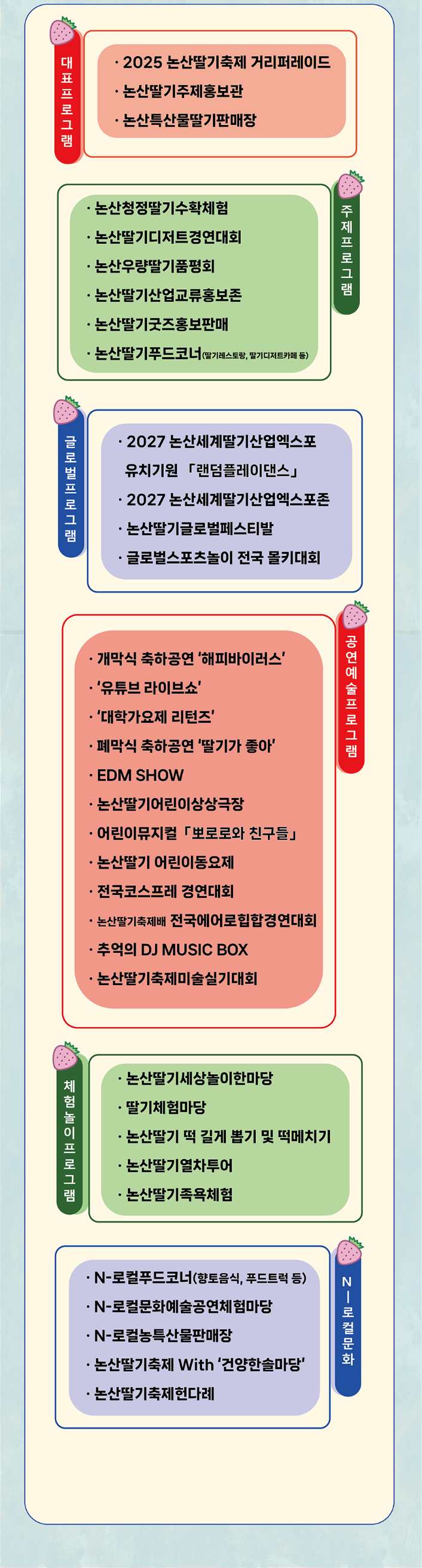 2025논산딸기축제 프로그램
