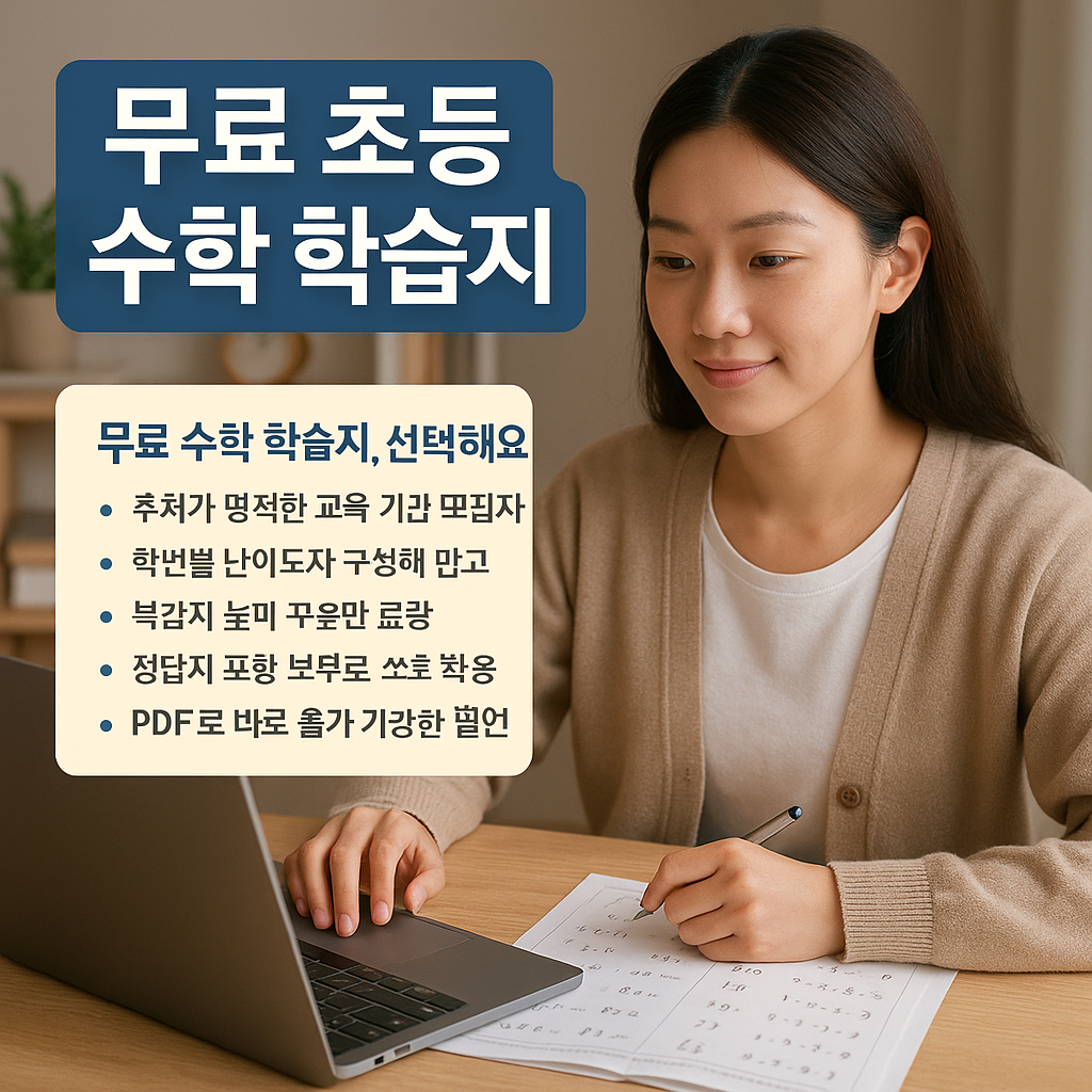무료 초등 수학 학습지, 어디서 받는 게 제일 좋을까?