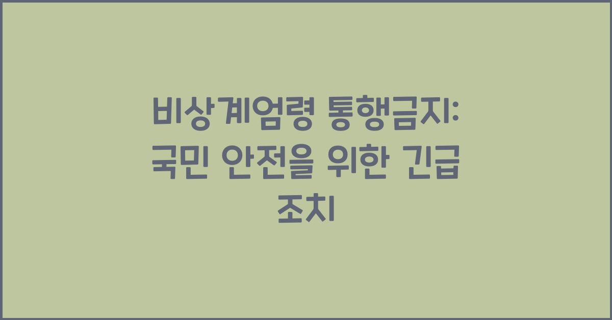 비상계엄령 통행금지