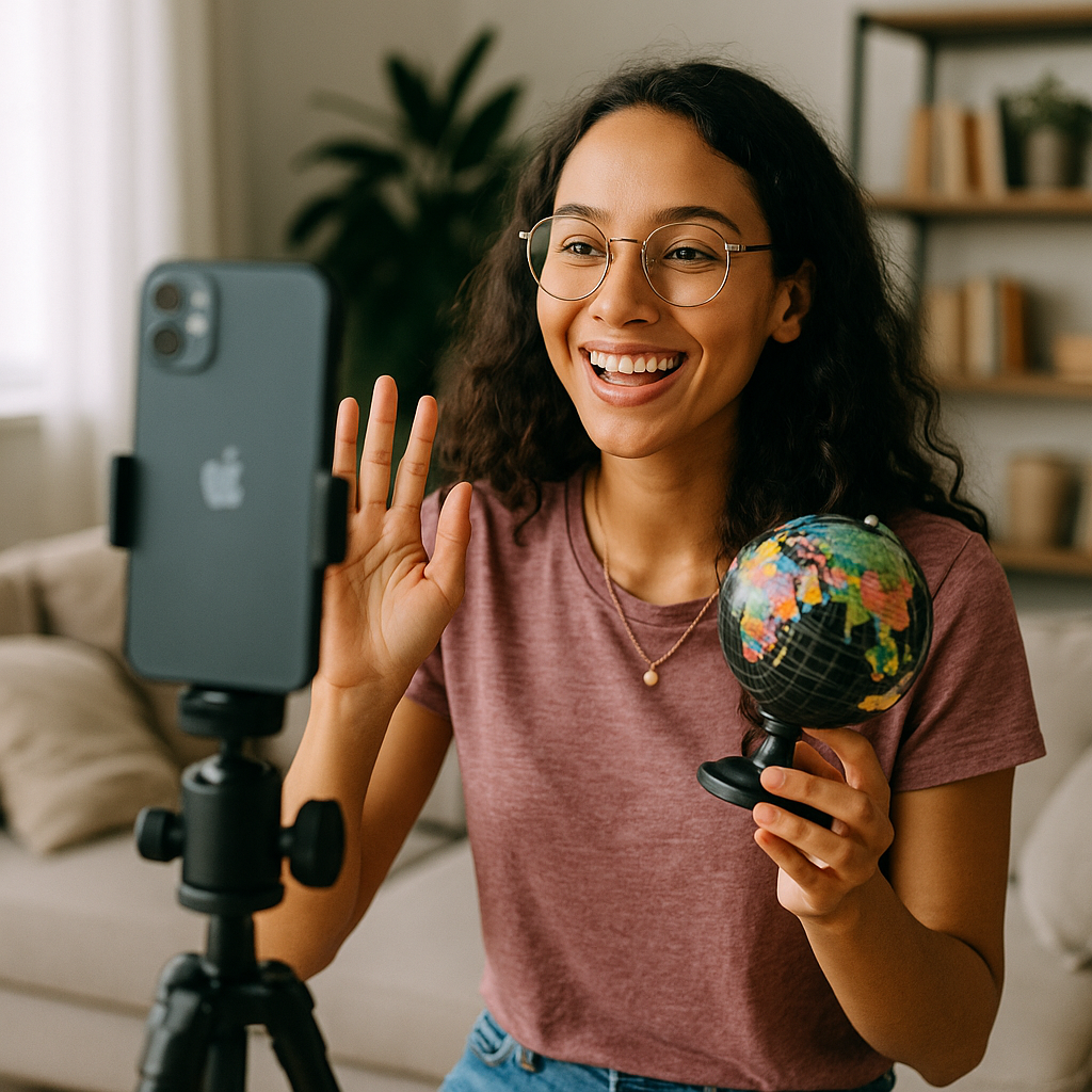 sns 영상을 찍는 인플루언서