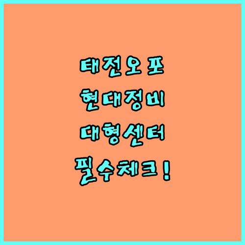 태전동 오포읍 현대자동차 대형 정비 ..