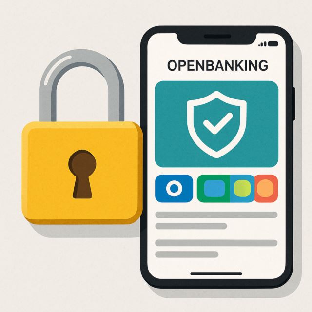 보안 자물쇠 + 오픈뱅킹 앱 화면 그래픽