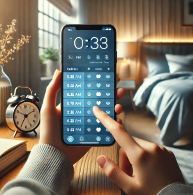 스마트폰 알람 기능 활용, 규칙적인 수면 습관 만들기 관련 사진